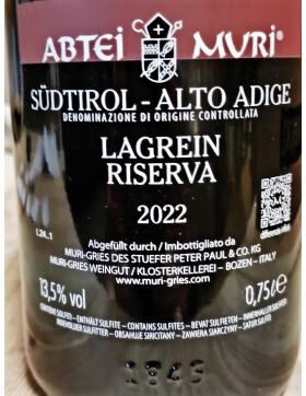 Südtirol Lagrein Riserva ABTEI 2022 MURI GRIES
