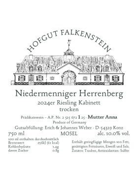 Riesling Kabinett trocken Niedermenniger Herrenberg 2024...