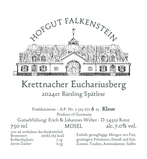 Riesling Spätlese Krettnacher Euchariusberg 2024 (Fass "Klaus" AP6) HOFGUT FALKENSTEIN