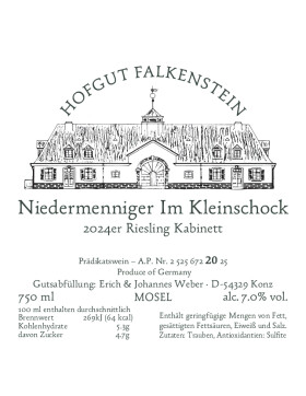 Riesling Kabinett Niedermenniger Im Kleinschock 2024...