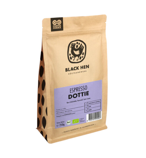 Bio Espresso - "Dottie" ganze Bohnen 1kg Black Hen