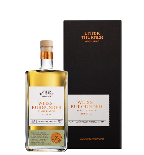 Grappa Weissburgunder Riserva in Geschenkbox 0,5L Unterthurner