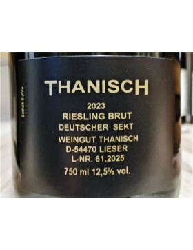 Sekt Riesling Brut traditionelle Methode 2023 THANISCH