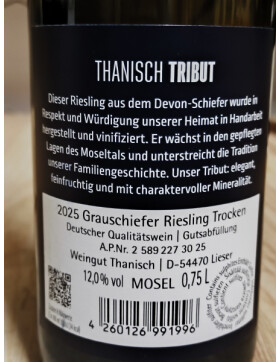 Riesling Grauschiefer trocken Thanisch Tribut 2025 THANISCH