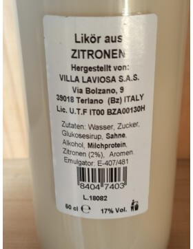 Likör Panna e Limone (Sahne und Zitrone) 0,5L VILLA...