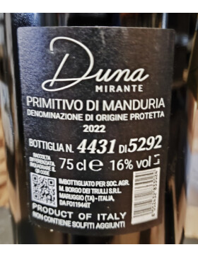 Primitivo di Manduria Duna Mirante 2022 BORGO DEI TRULLI...